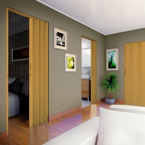 Porta Sanfonada Pvc Polifort 210cmx60cm Cerejeira Gwt