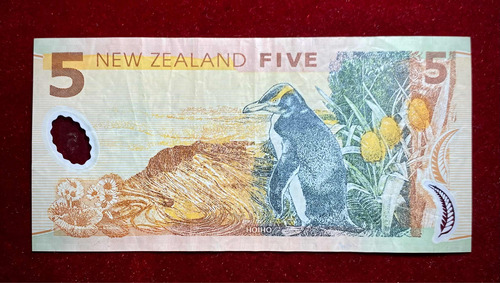 Billete 5 Dólares Nueva Zelanda 2014 Pick 185 C Hoiho