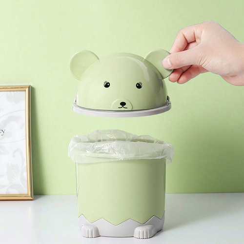 Papelera De Escritorio Con Tapa Abatible Para Baño Househo 0