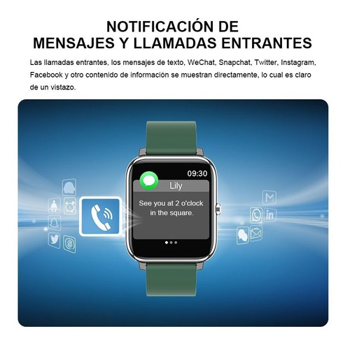Imagen 5 de 10 de P22 Reloj Inteligente Deportivo Para Hombres Mujeres Verde