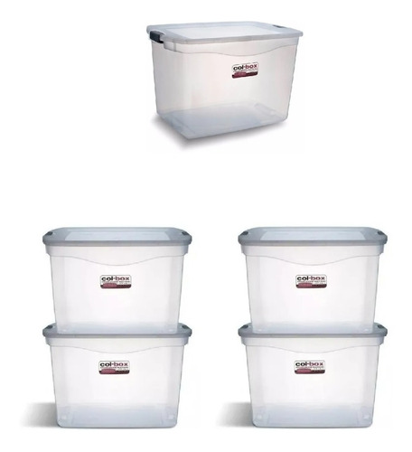 Pack X 5 Caja Apilable Plastica  Org X 80 Lts Colombraro