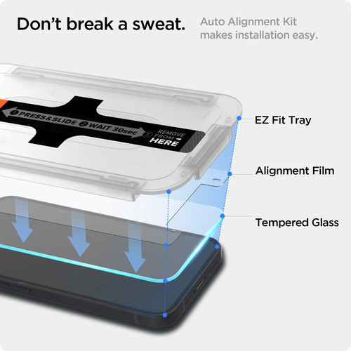Imagem 2 de 6 de 2x Pelicula Ezfit Spigen Glastr iPhone 13 Pro Max Tela Full