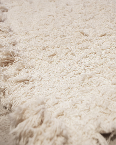 Alfombra Tejida En Telar 70x50 100% Algodón Cruda