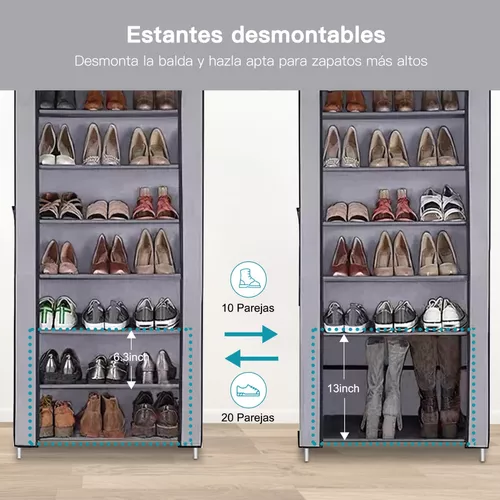 ORGANIZADOR DE ZAPATOS ARMABLE ZAPATERA DE 9 NIVELES CON FUNDA FEMENINA