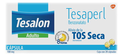 Tesalon Tesaperl Cápsulas 100 Mg, 20 Cápsulas