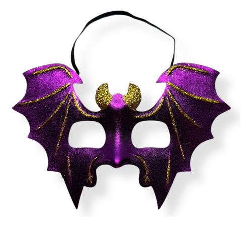 Máscara Antifaz Carnaval Veneciano Halloween Metalizado Violeta Murciélago