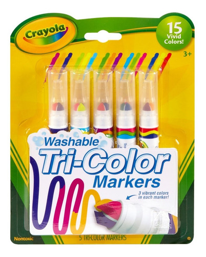 Fibras Marcadores Crayola Tri Color T Oficial X5 Colores