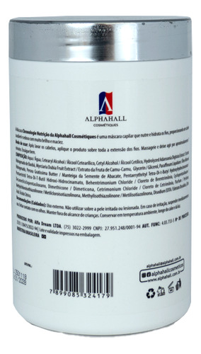 Máscara Capilar De Nutrição Cronograma Para Ressecamento 1kg