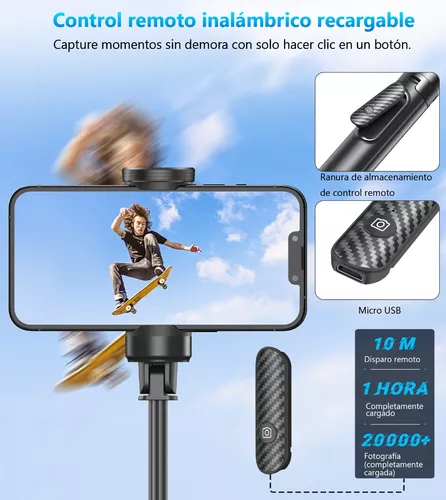 TONEOF Palo selfie de 60 pulgadas con control remoto inalámbrico integrado,  portátil, ligero, trípode expandible para teléfono/iPhone y Android de 4 a