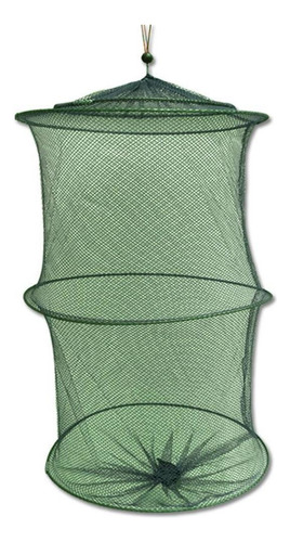 Cesto Viveiro Pesca Simples Em Nylon Verde 55cmx31cm