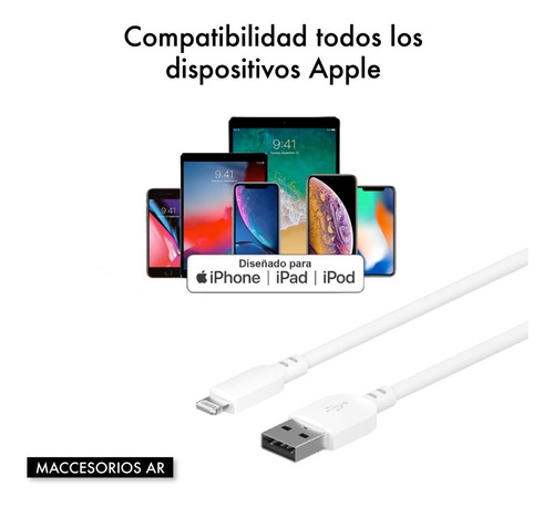 Cargador 2 Usb + Cable Lightning Compatible iPhone iPad 2.4a