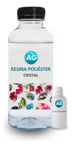 Resina Poliester 1kg Brilho Cristalino E Alta TransparĂȘncia