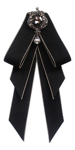3 Pajarita Preatada Para Mujer, Broche De Estilo Retro Negro
