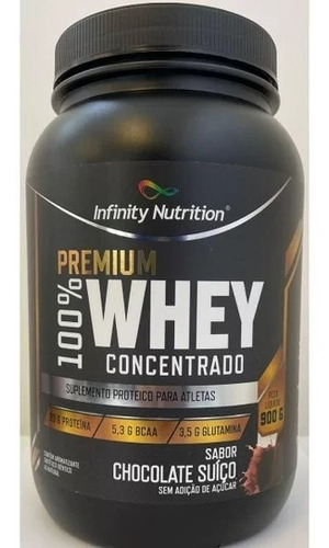 Whey Premium 100% Concentrado 900 G. Chocolate Suíço