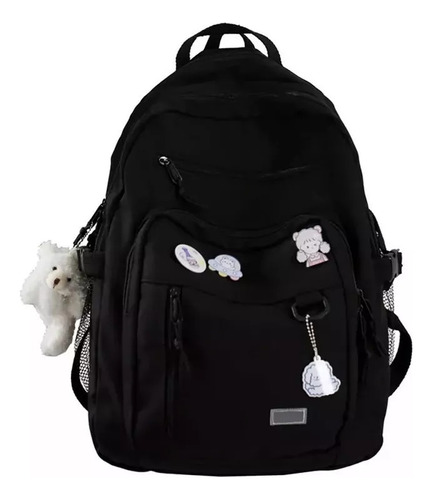 Mochila Escolar Moderna De Nylon Com Vários Bolsos