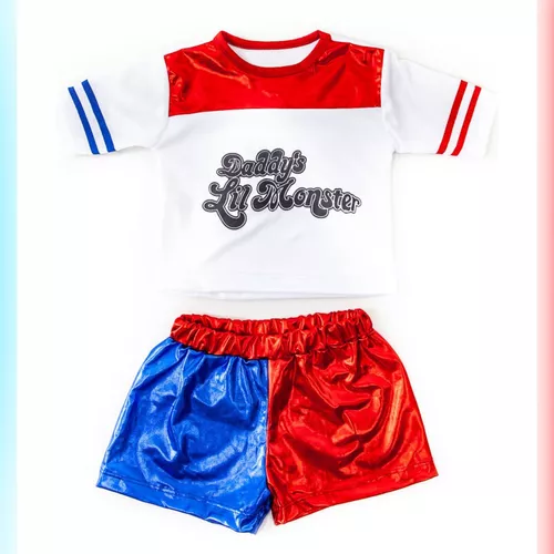 Fantasia Arlequina Completa Regata, Shorts, Jaqueta e Cinto | Roupa  Infantil para Menina Sulamericana Usado 61068276 | enjoei