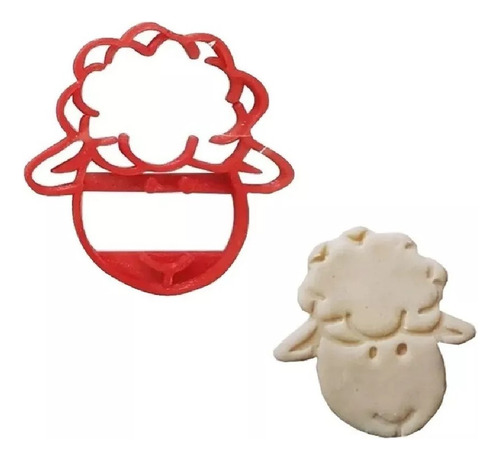 Cortante Plastico 3d Galletitas - Cara De Oveja