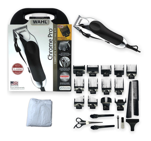 Cortadora De Cabello Wahl Alámbrica Chrome Pro 24 Piezas