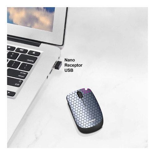 Mouse Inalámbrico Micronics Micm727 Hexagon Office Wireless