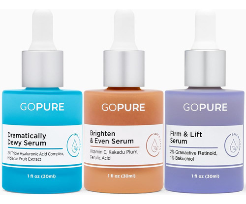 Serum Trio Set Gopure Power Radiant Con Vitamina C Y Ácido H