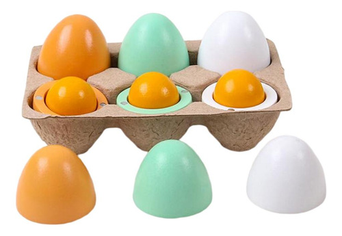6x Huevos De Madera Educación Temprana Cocina Juegos De