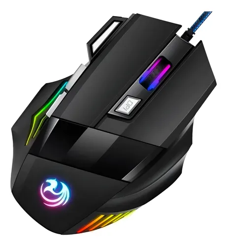 Mouse Gamer Para Jogo 3.200 Dpi Óptico Com Luzes Led Rgb Usb Preto