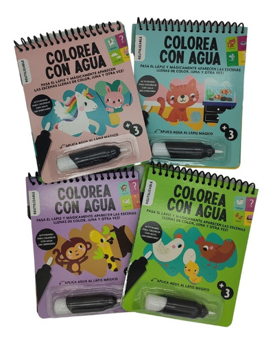Set De 4 Libros Colorea Con Agua Dream Art