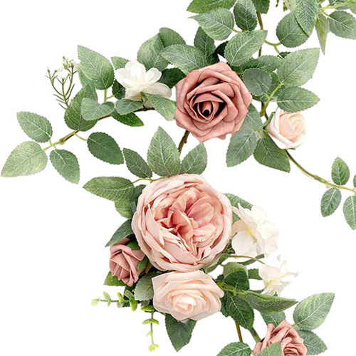 Guirnalda De Flores Artificiales Para Decoración De Rosa