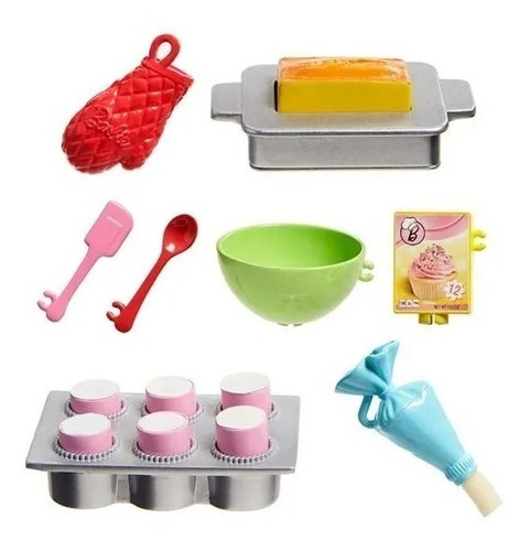 Muñeca Barbie Chef Pastelitos Set Juego Accesorios De Cocina