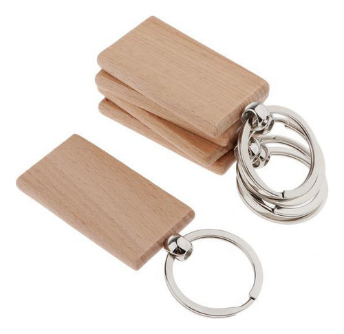 2 X 5 Etiquetas De Madera Natural Grabadas Lisas En Blanco P