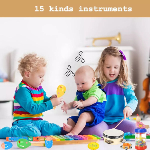 Conjunto De Instrumentos Musicais De Percussão De 22 Peças