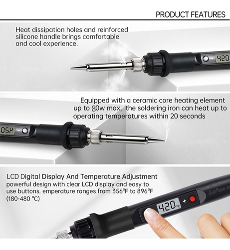 Nuevo (er) Kit De Soldador De Temperatura Ajustable 110v 22e