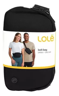 Cangurera Lole Unisex Crossbody Con Correa Ajustable Color Negro Diseño de la tela Liso