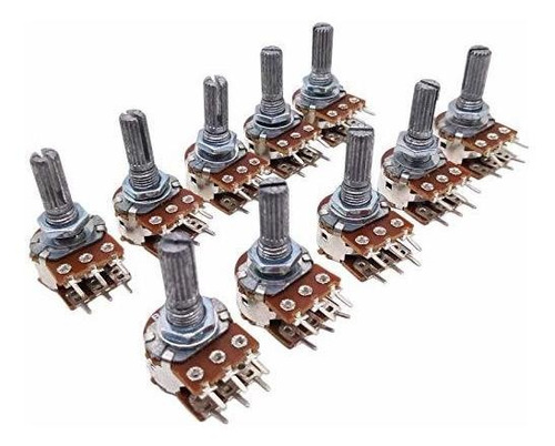 Potenciómetro Estéreo Dual B20k De 20 K Ohmios, Eje S 15, 10