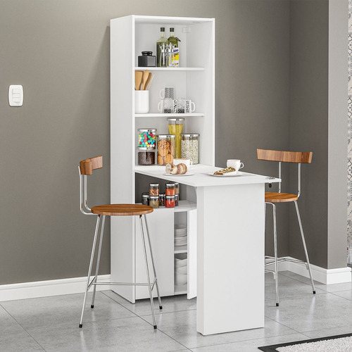 Mesa De Cocina Plegable Vekka Color Blanco