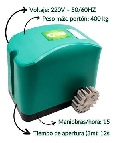 Motor Portón Corredizo Seg Next 400kg Automático