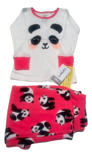 Pijama Carters - Panda - 18m Remera Algodon/ Pantalon Polar