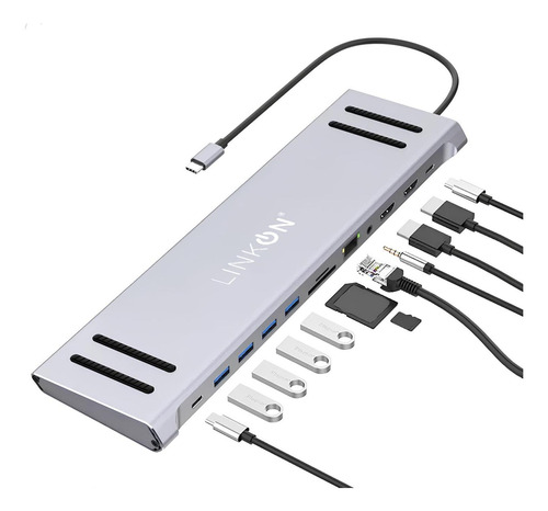 Hub Usb C 12 En 1 Linkon Para Mac Windows Docking Station