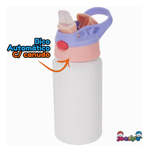 Garrafa Squeeze Alumínio Stitch E Angel Com Nome Lilás