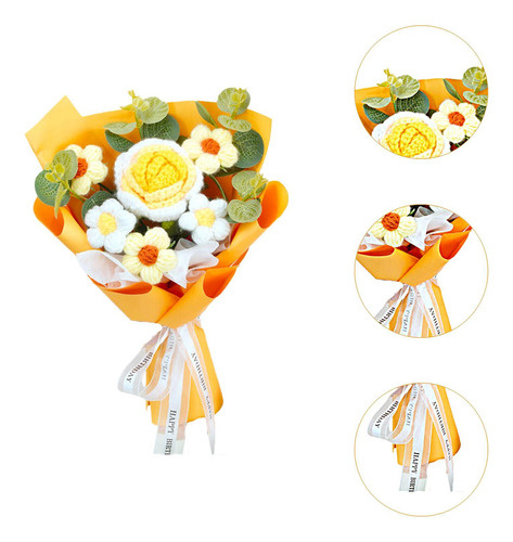 Ramo De Flores De Ganchillo De 30cm, Decoración Navideña,
