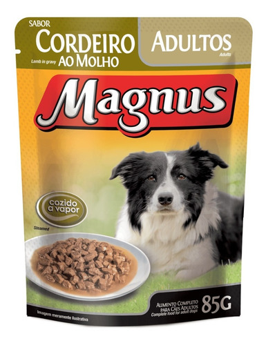 Sache Magnus Para Cães Adulto Sabor Cordeiro Ao Molho 85g