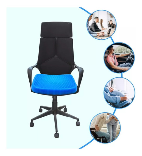 Cojín Silicona Asiento Gel Confortable Lavable Portátil