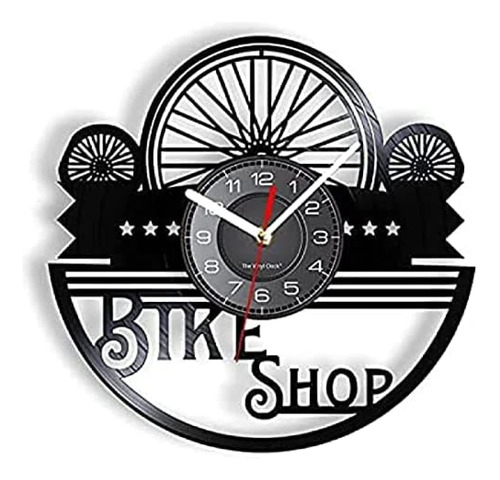 Reloj Pared Para Bicicleta Letrero Vinilo Rueda Silueta