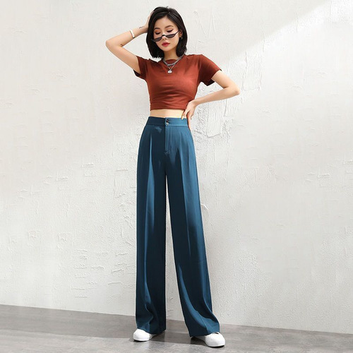 Pantalones De Vestir De Cintura Alta Para Mujer, Elásticos