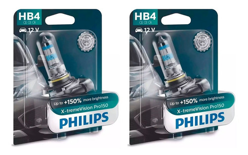 Kit 2 Lampara Hb4 9006 Philips Xtreme Vision Pro +150% 12v