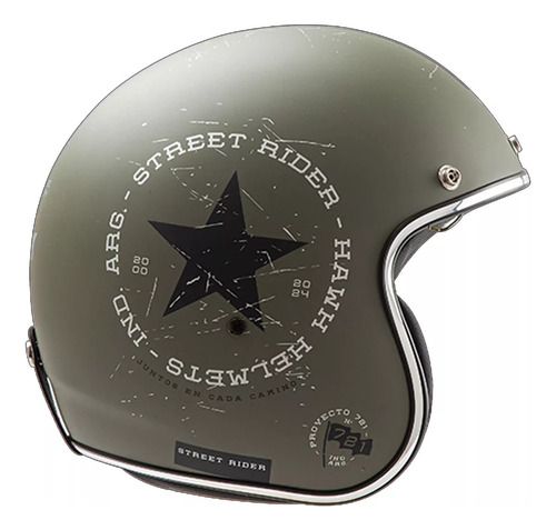 Casco Abierto Hawk 721 Street Rider Verde Mate - Rvm