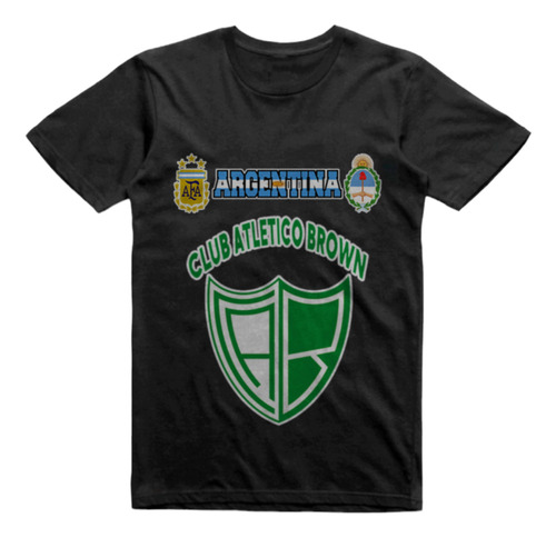 Remera Infantil Negra Club Atletico Brown San Vicente