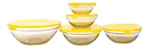 Comprar Set X5 Bowls Vidrio Hermeticos Recipientes Microondas