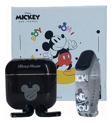 Audífonos Mickey Mouse + Reloj Mickey
