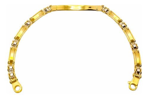 Pulsera Esclava En Oro Amarillo Y Blanco Oro 10k 21cm